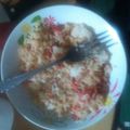 El cooksnap de Estefany Belizario cuando hizo Arroz entomatado.
