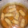 Andy's cooksnap of when they made Boerewors in tomato gravy.