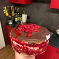 Kósa Lőrinc Cooksnap-ja, amikor elkészítette a(z) Málnás-csokis túrótorta hozzáadott cukor nélkül receptet.