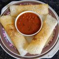 Avni Arora's cooksnap of when they made Plain dosa with sambar.