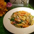 咪咪 的 Spaghetti with White Sauce and Bacon Spinach Mushrooms-菠菜蘑菇培根義大利白醬麵❤!!! cooksnap