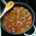 El cooksnap de Manuela cuando hizo Magro de cerdo en salsa de tomate y vino de Rioja.