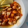 El cooksnap de Marieta cuando hizo Contramuslos de pollo con tomate en estuche Lékué al microondas.