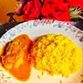 Sumita Roychowdhury's cooksnap of when they made বাসন্তী পোলাও সাথে চিংড়ি মালাইকারি (Basonti polao chingri malaikari recipe in Bengali).