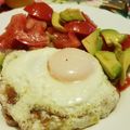 El cooksnap de Sarandonga cuando hizo Huevo a la plancha y ensalada de tomate y aguacate.