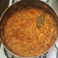 El cooksnap de Reina Godoy cuando hizo Fideos con salsa de carne picada (bolognesa) 🍝.
