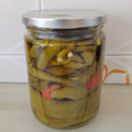 El cooksnap de Noemí cuando hizo Conserva de pimientos caseros, verdes y rojos fritos.