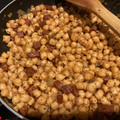 El cooksnap de Nuria Delgado cuando hizo Garbanzos salteados con chorizo y albahaca.