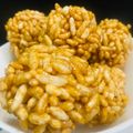Travel with Hena 's cooksnap of when they made Mamra laddoo.