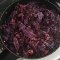 El cooksnap de Raquel Belvis cuando hizo Lombarda con manzana, pasas y nueces (olla exprés).