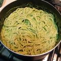 El cooksnap de Lucia Lopez cuando hizo Espagueti con crema de espinacas.