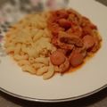 Mónika Gyurászné Cooksnap-ja, amikor elkészítette a(z) Virslis sertésragu receptet.
