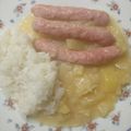 El cooksnap de Merche MR cuando hizo Salchichas al vino con patata y arroz.