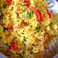 Shashi Chaurasiya का कुकस्नैप जब उन्होंने शेजवान पीली राइस (schezwan yellow rice recipe in Hindi) बनाया था।