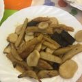 Zhao Una 的 三杯米血甜不辣杏鮑菇ii cooksnap