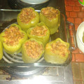Kendall Boyer's cooksnap of when they made Stuffed Bell Peppers.
