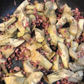 El cooksnap de NURIA cuando hizo Alcachofas congeladas con jamón.