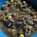 El cooksnap de Paola Villanueva cuando hizo Lentejas con arroz integral y chorizo.