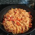 El cooksnap de Lorena Martínez cuando hizo Espaguetis integrales con pavo y cherrys | Operación nevera limpia !!.