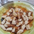 El cooksnap de Ori Hernández cuando hizo Ñoquis de papá con estofado de salchichas.