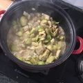 El cooksnap de Bibiana Barragan cuando hizo Pechuguitas con repollitos de Bruselas y champiñones.