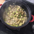 El cooksnap de Bibiana Barragan cuando hizo Pechuguitas con repollitos de Bruselas y champiñones.