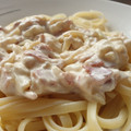 El cooksnap de Vanessa cuando hizo Carbonara casera.