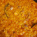 El cooksnap de Maria Ortiz cuando hizo Arroz bomba con pollo y caldo.