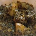 Ghazala Israr's cooksnap of when they made Palak Aloo ki bhujiya.
