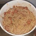 El cooksnap de Sergio BJ cuando hizo Fideos con tuco de salchichas.