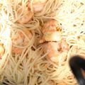 El cooksnap de Elvira Onofre cuando hizo Spaguettis en mantequilla con camarones.