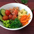 Cooksnap dari Nurul Aini untuk resep Hawaiian Poke Bowl w/ Quinoa & Salmon Teriyaki (mpasi >1th)