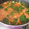 El cooksnap de Amaranta Jiménez cuando hizo Sopa de estrellitas con pollo y espinacas.