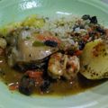 El cooksnap de Franco Law cuando hizo Arroz con pollo y langostinos.