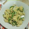El cooksnap de Ainara Roca cuando hizo Revuelto de espárragos trigueros y langostinos.
