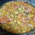 El cooksnap de isabel cuando hizo Fideua de sepia, gambas y almejas.