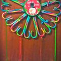 Erin's cooksnap of when they made candy cane christmas wreath.