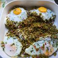 El cooksnap de sunny cuando hizo Huevo cuajado en guisantes con jamón.