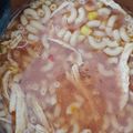 El cooksnap de Liz Benítez cuando hizo Sopa de coditos con pollo.