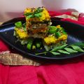 Sonal Karia's cooksnap of when they made ત્રિરંગી સેન્ડવીચ ઢોકળાં (Sandwich Dhokla recipe in Gujarati).