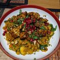 Charlie Clegg 's cooksnap of when they made Lentil and apricot pilaf with spiced cauliflower.