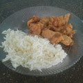 El cooksnap de Alejandra Medina cuando hizo Pechuga de pollo a la naranja con salsa de soja y arroz al curry.