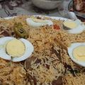 Haniya Khan's cooksnap of when they made Punjabi yakhni pulao.