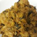Sandy's cooksnap of when they made Plantain porriage with dry scent leaf.