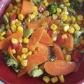 Cooksnap dari Nurina Widyastutie untuk resep Tumis brokoli hijau, jagung manis dan ayam suwir