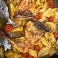 El cooksnap de Miriam cuando hizo Pollo asado al estilo turco con patatas y cebolla.