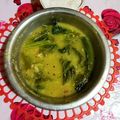 Pinky Nath's cooksnap of when they made মেথি শাক দিয়ে মসুর ডাল (methi saag diye masoor dal recipe in Bengali).
