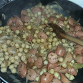 El cooksnap de Guada Ibaldi cuando hizo Garbanzos con Salchichas Frankfurt.