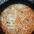 El cooksnap de Encarni Pulido cuando hizo Arroz picantón con gulas y gambas.