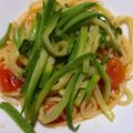il stefania divittorio quando ha preparato Spaghetti di zucchina con mozzarella e pomodori caramellati